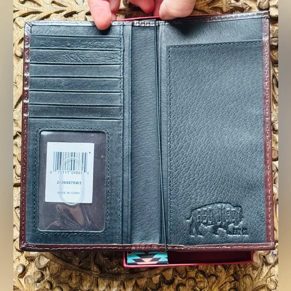 Red Dirt Hat Co Rodeo Wallet Brown Tan Leather Suede - Picture 5 of 9